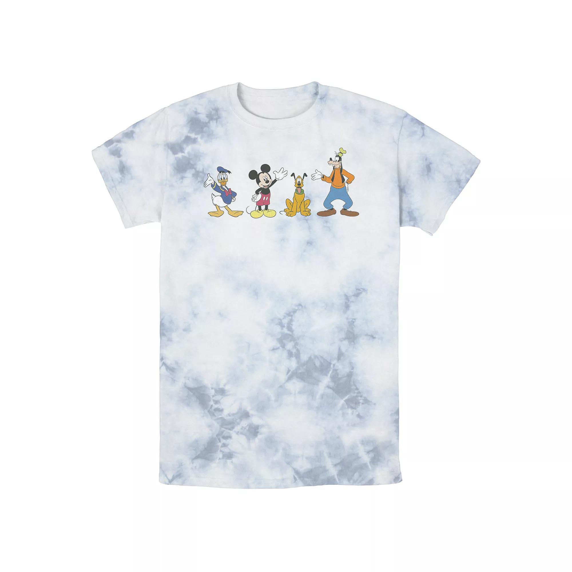 Disney's Mickey Mouse & Friends Men's Line Up Waving Hello Wash Tee,  Product Image