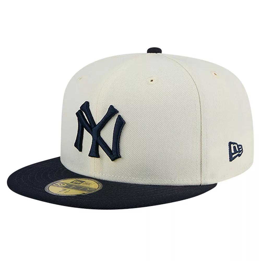 Men's New Era White New York Yankees Evergreen Chrome 59FIFTY Fitted Hat,  Product Image