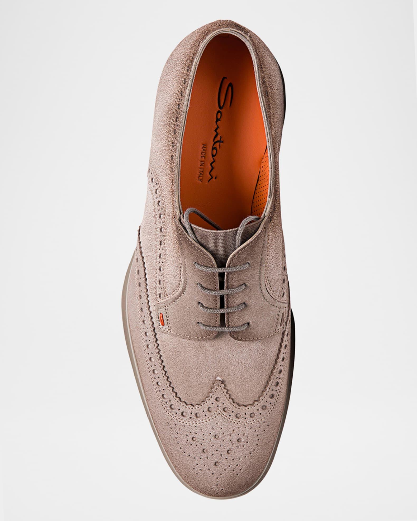 Men's Easy Suede Brogue Wingtip Derby Shoes Product Image