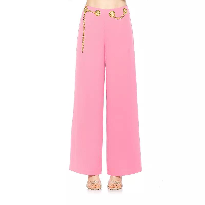 Women's ALEXIA ADMOR Cassie Wide Leg Mid Rise Pants,  Product Image