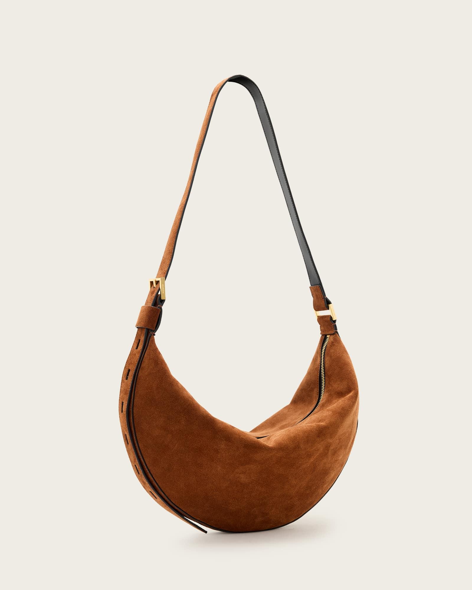 Half Moon Large Suede Crossbody Bag Product Image
