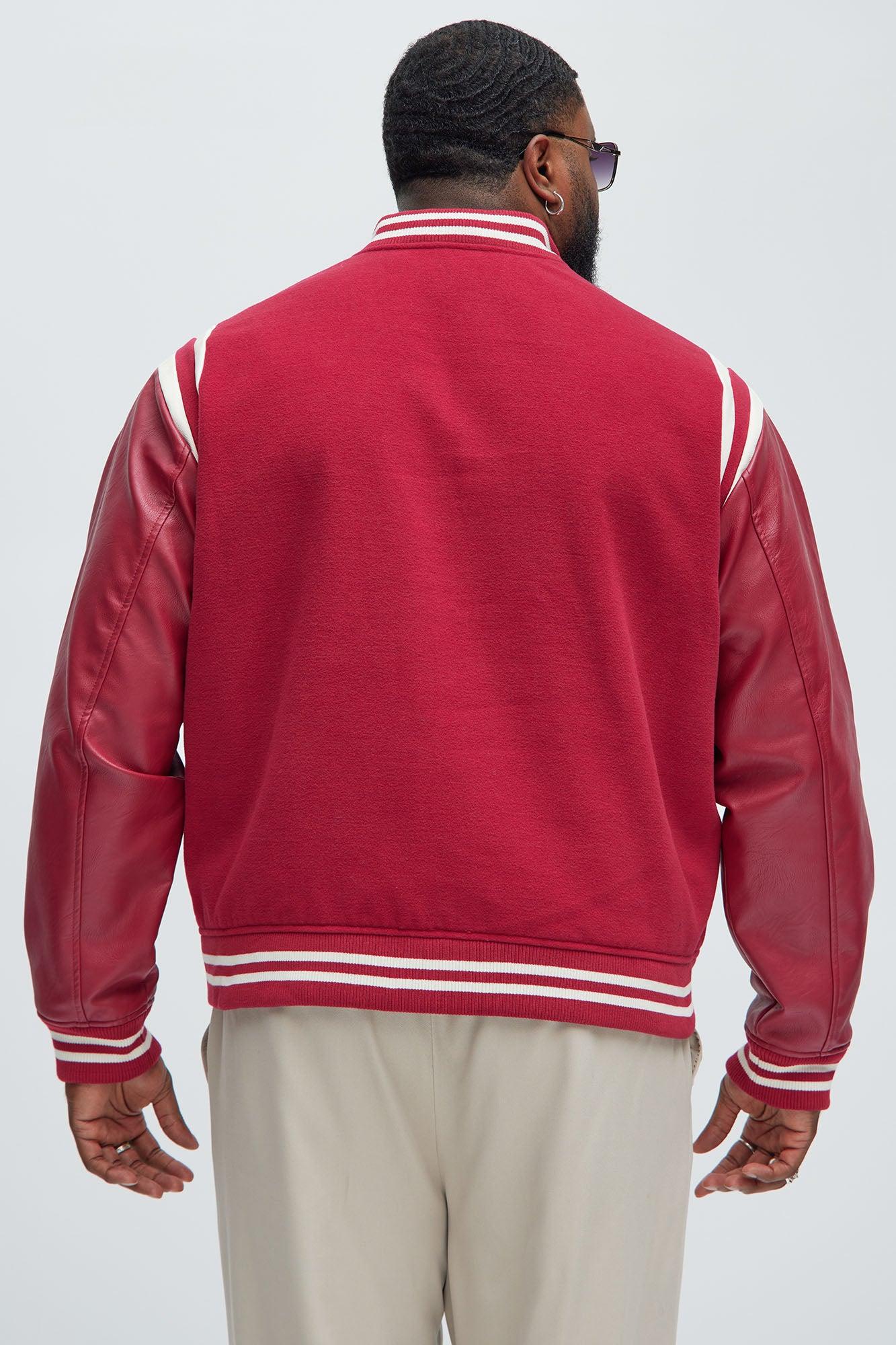 Shoulder Varsity Jacket - Red Product Image