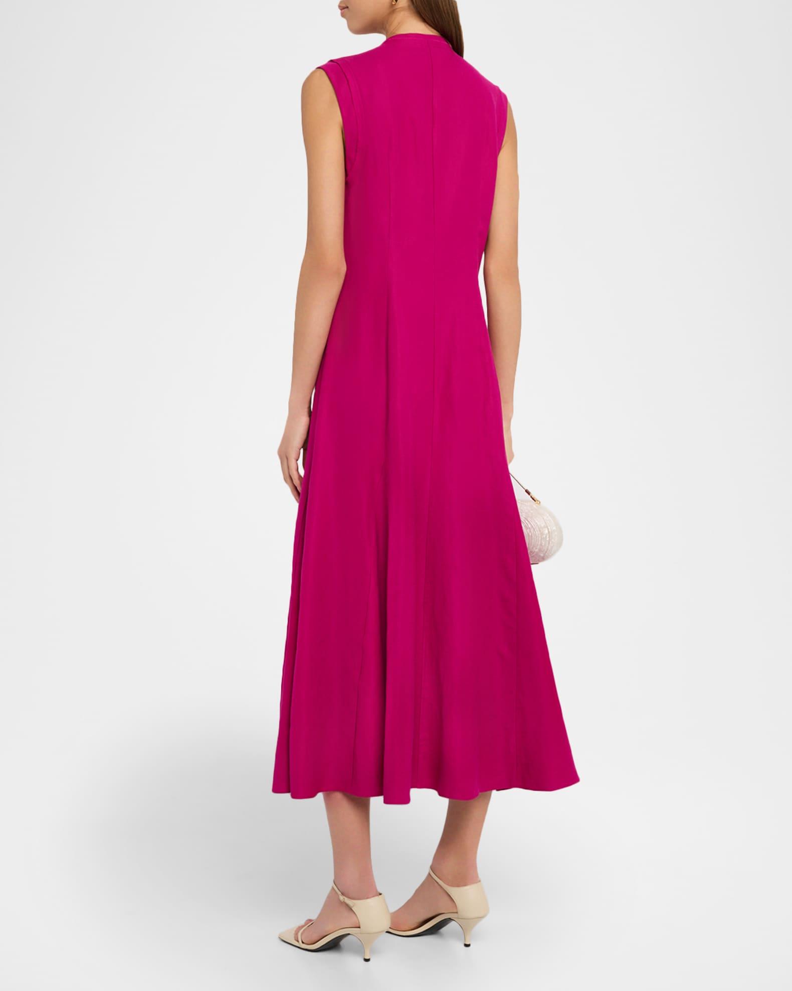 Cornelia Viscose-Linen Twill Midi Dress Product Image