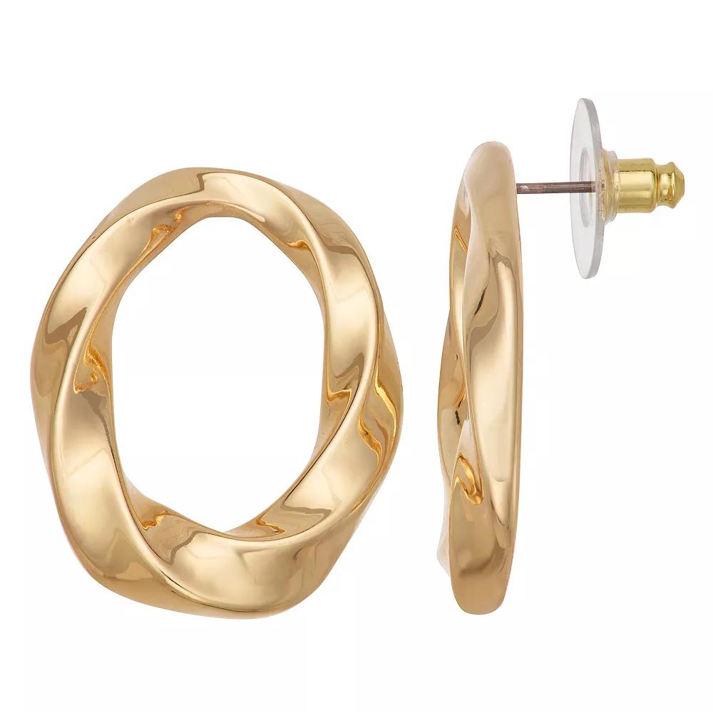 Napier Gold Tone Oval Drop Stud Earrings, Women's Product Image