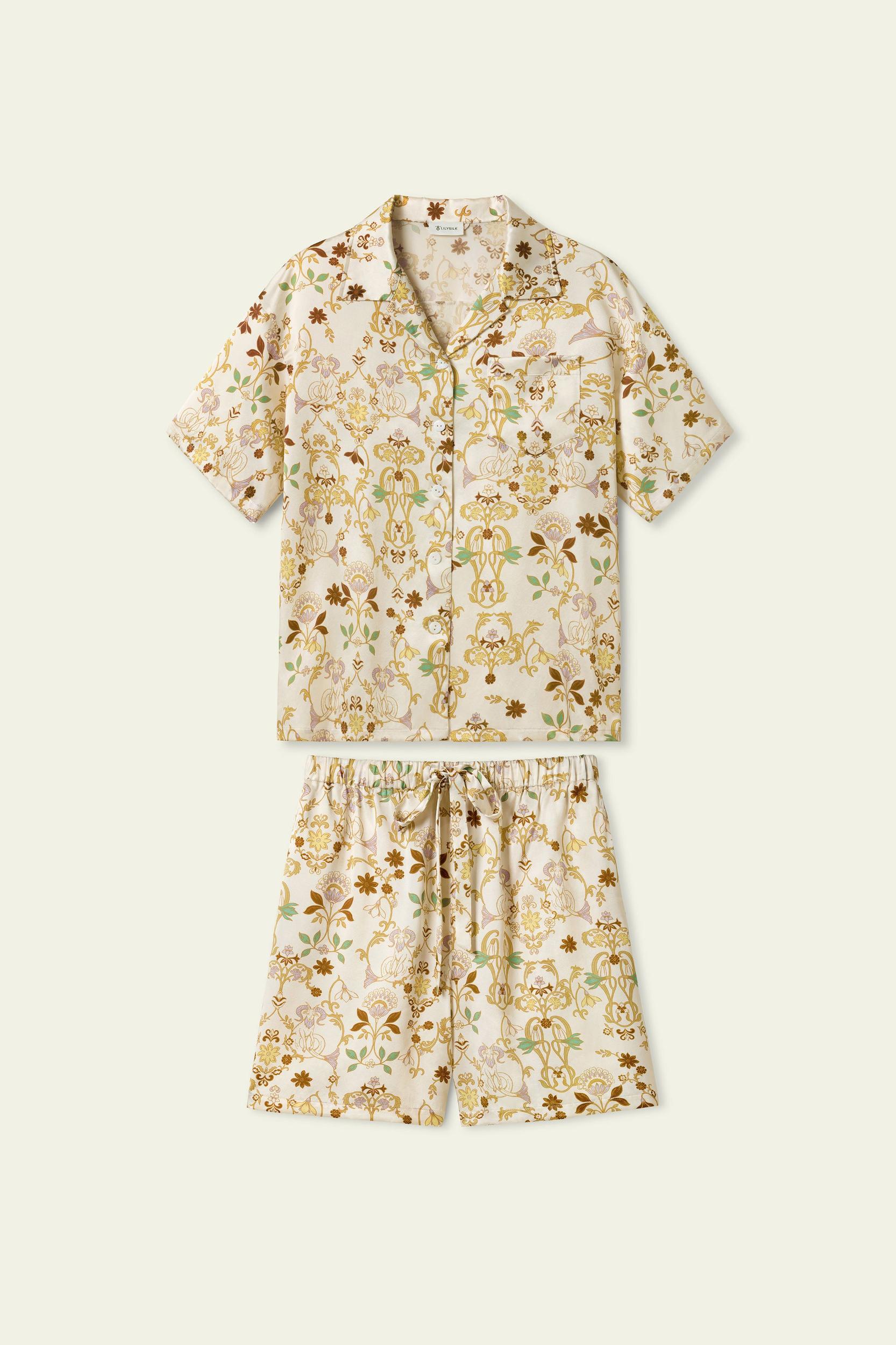 Capricorn Zodiac Short Silk Pajama Set Product Image