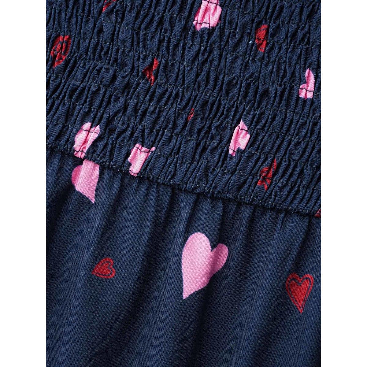 Plus Size Square Neck Shirred Hearts Midi Dress Indigo Women Elegant Shirred Square Neck Long Sleeve Curvy BloomChic 26/4X Product Image