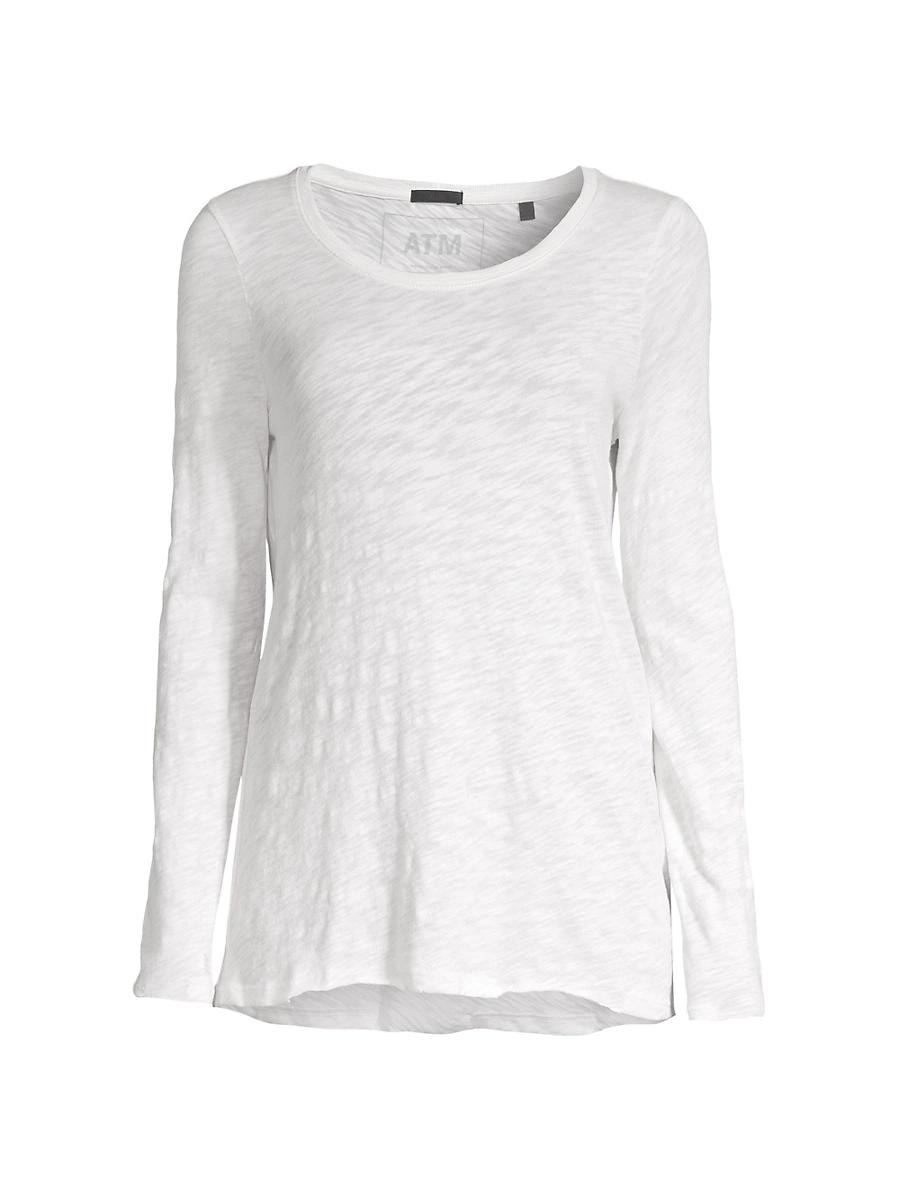 Womens Destroyed Wash Long-Sleeve Slub Jersey Tee Product Image