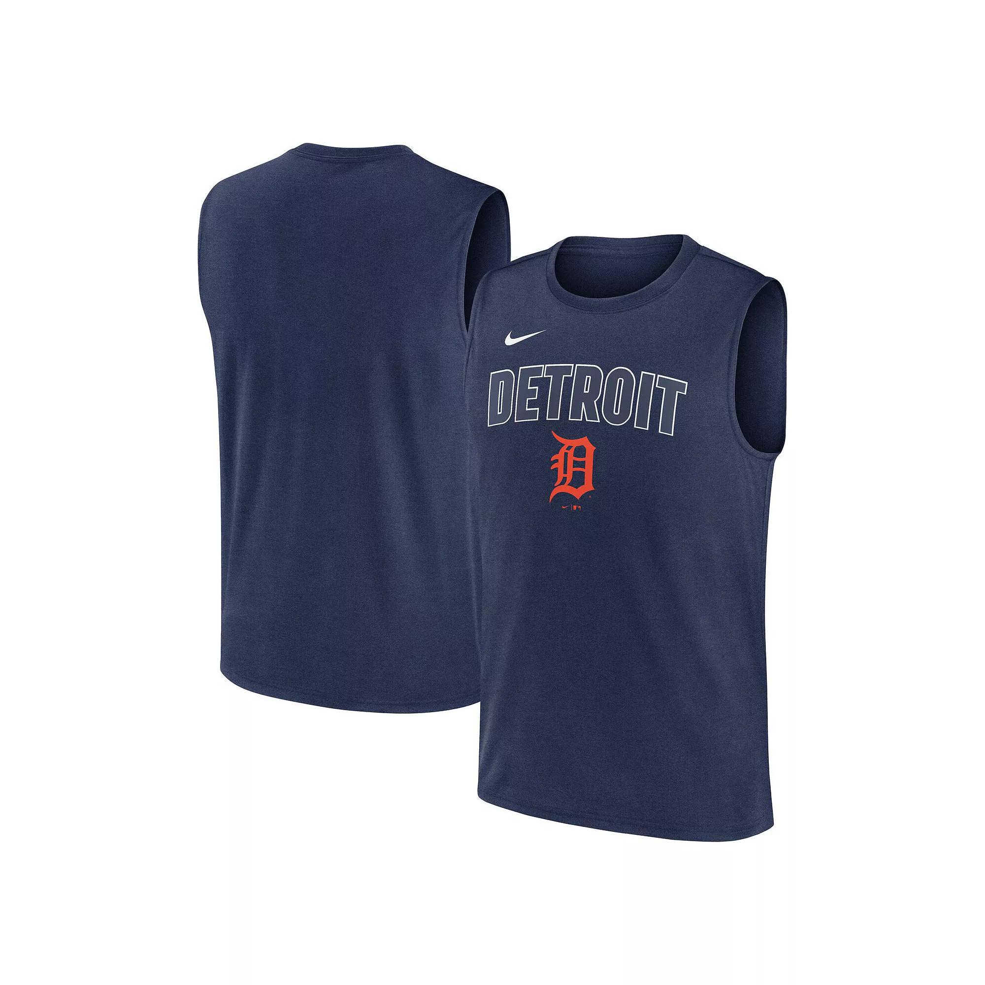 Men's Nike Navy Detroit Tigers Knockout Performance Muscle Tank Top, Size: 2XL, Blue Product Image