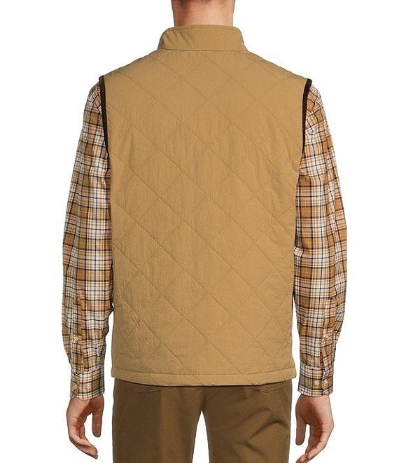 Roundtree & Yorke Quilted Corduroy Trim Solid Vest Product Image
