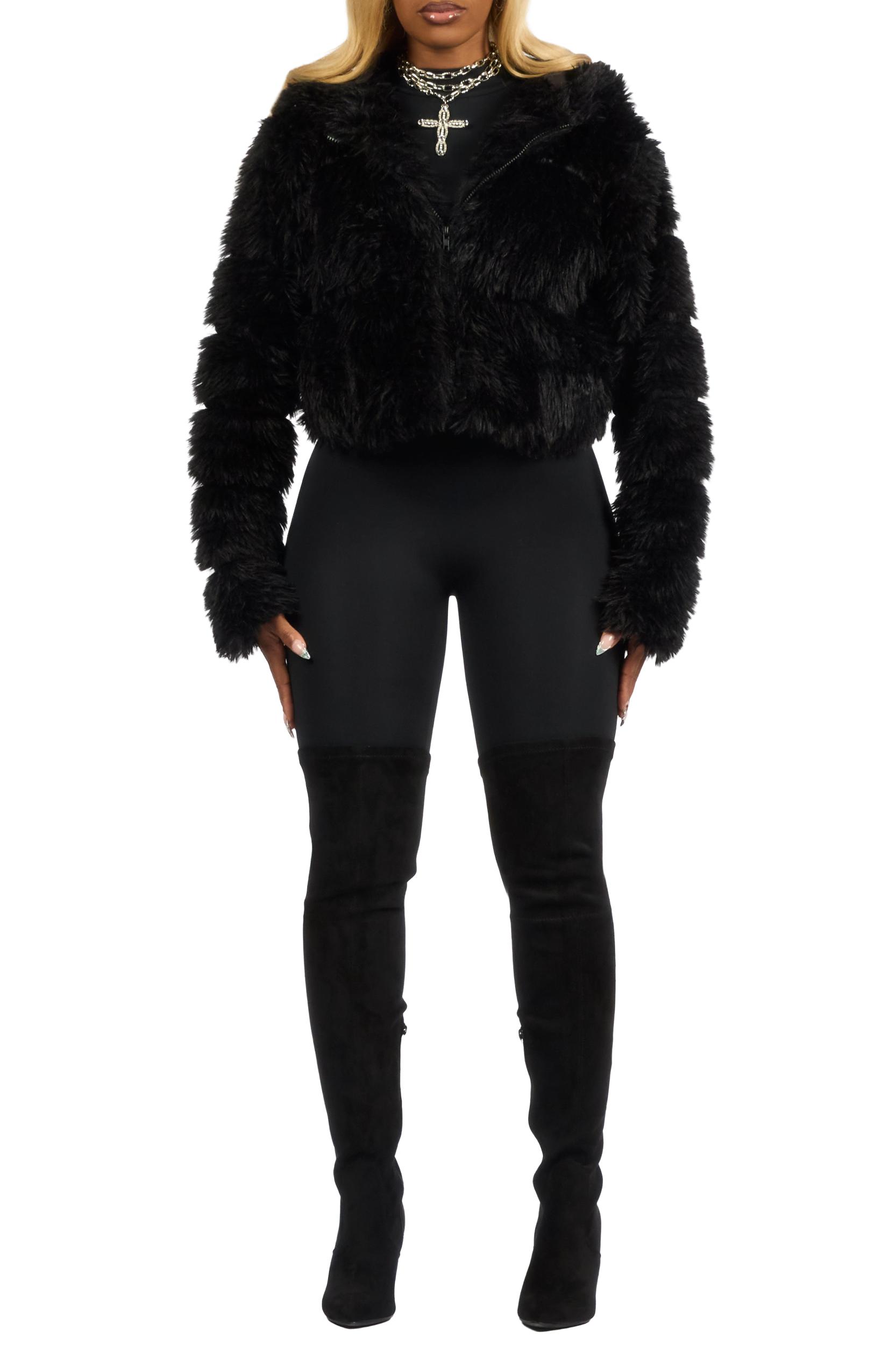Kristin Black Fur Jacket Female Product Image
