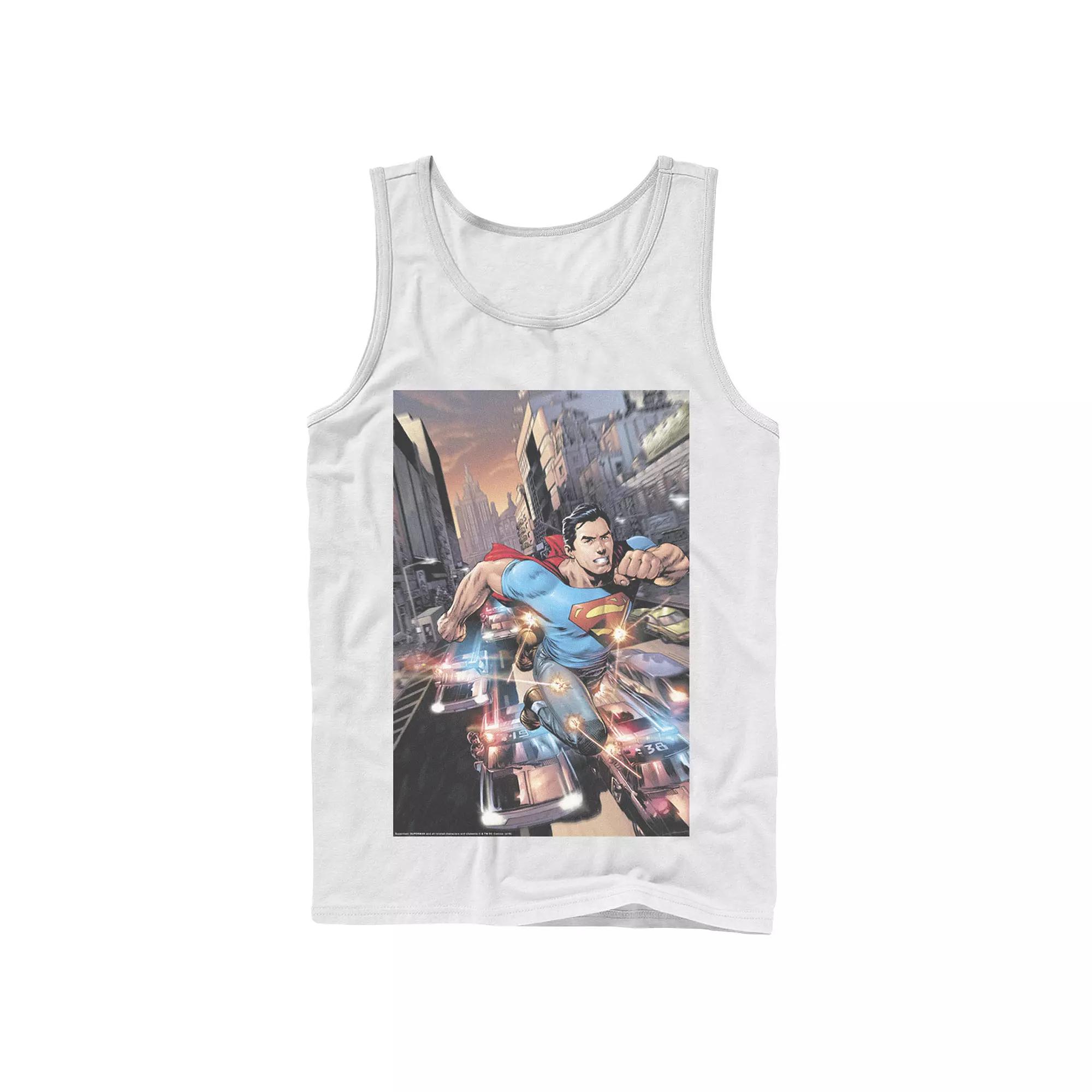 Men's DC Comics Superman Flashing Lights Poster Tank Top,  Product Image