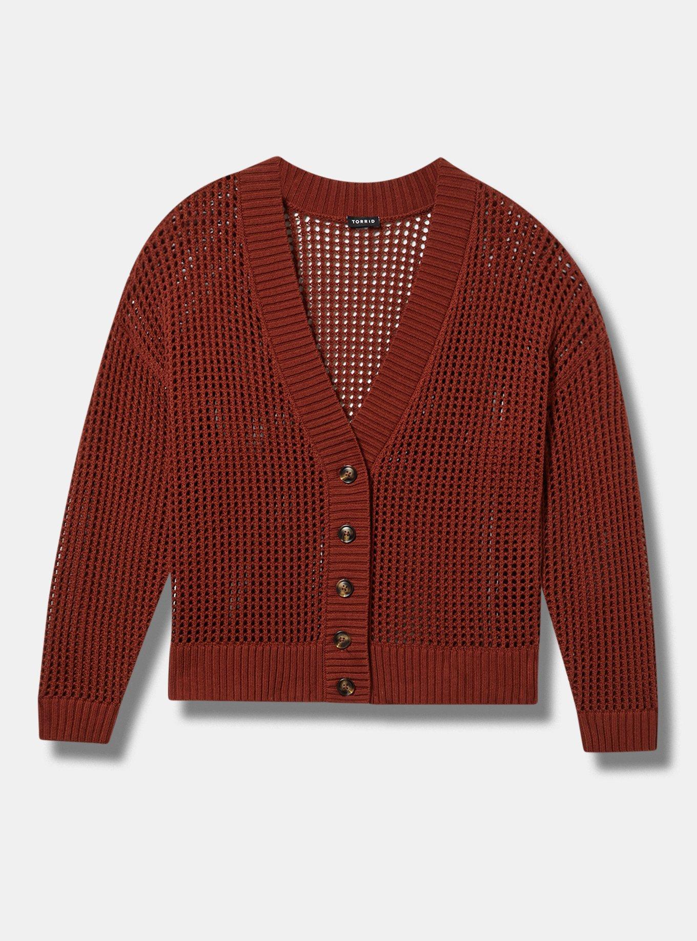 Open Stitch Cardigan Sweater Product Image