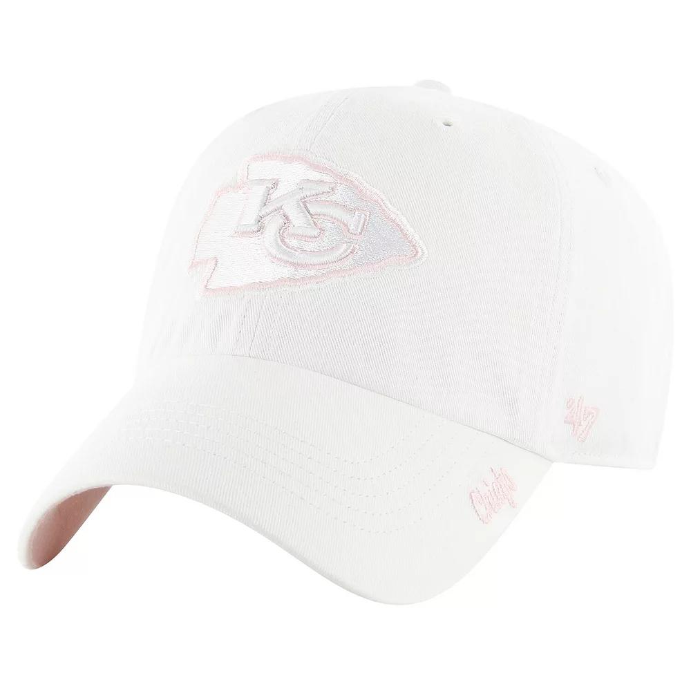 Women's '47 White Kansas City Chiefs Ballpark Cheer Clean Up Adjustable Hat Product Image