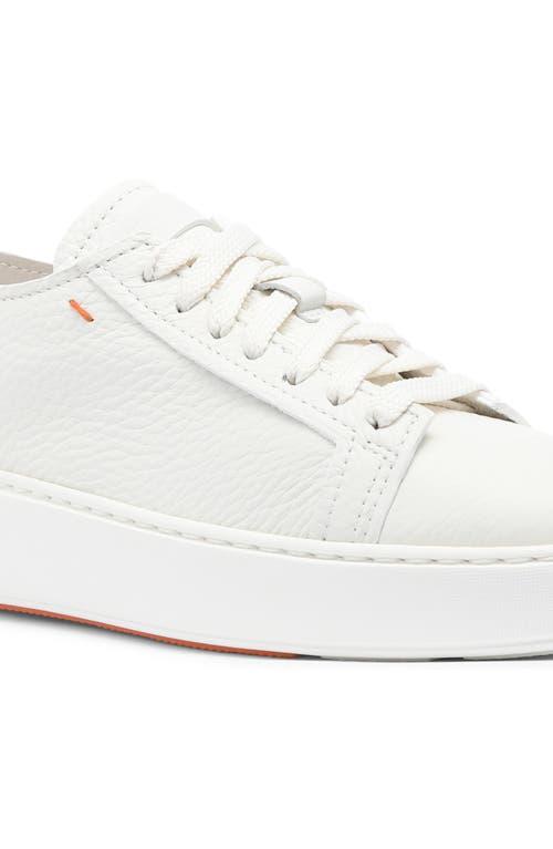 Santoni Women's tumbled leather sneaker in White at Nordstrom, Size 9.5 Product Image