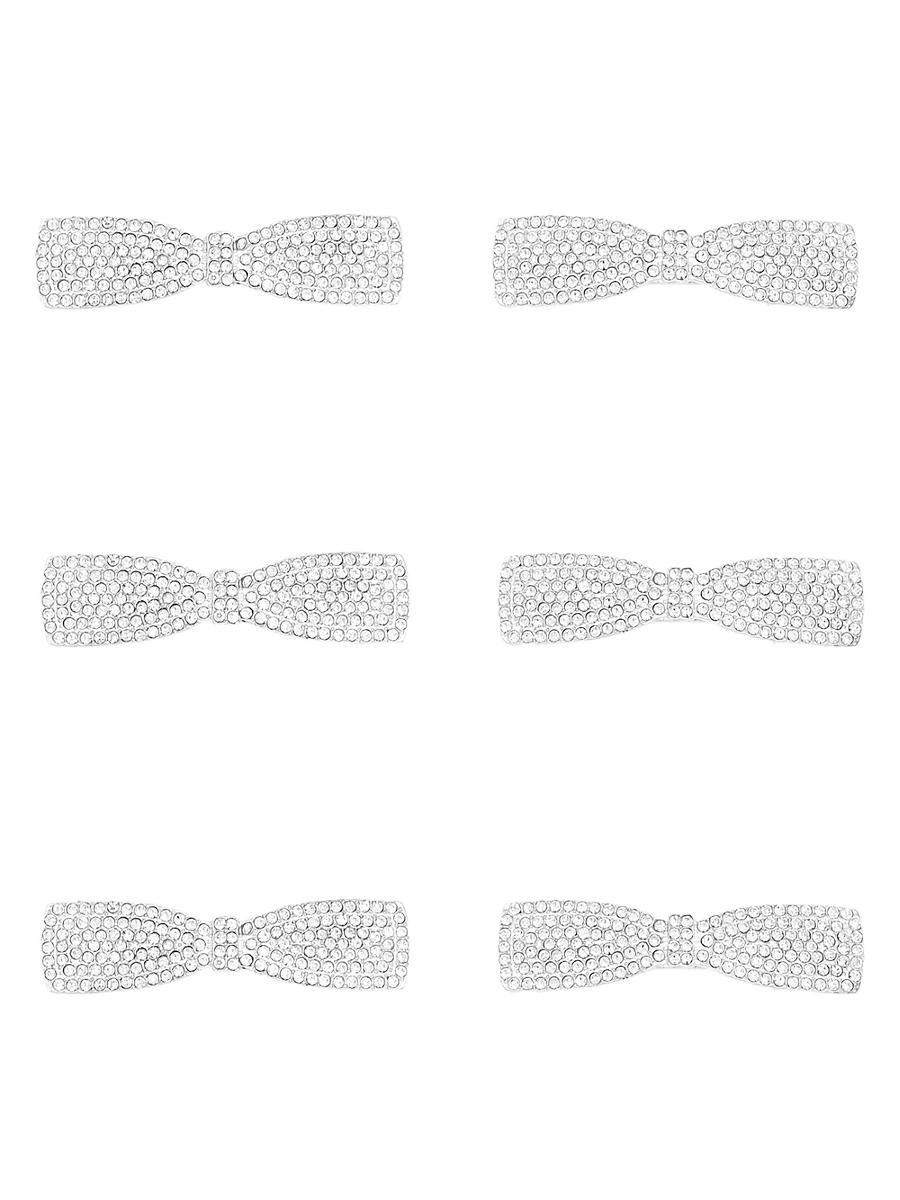 Womens 6-Piece Crystal Hair Clip Set Product Image
