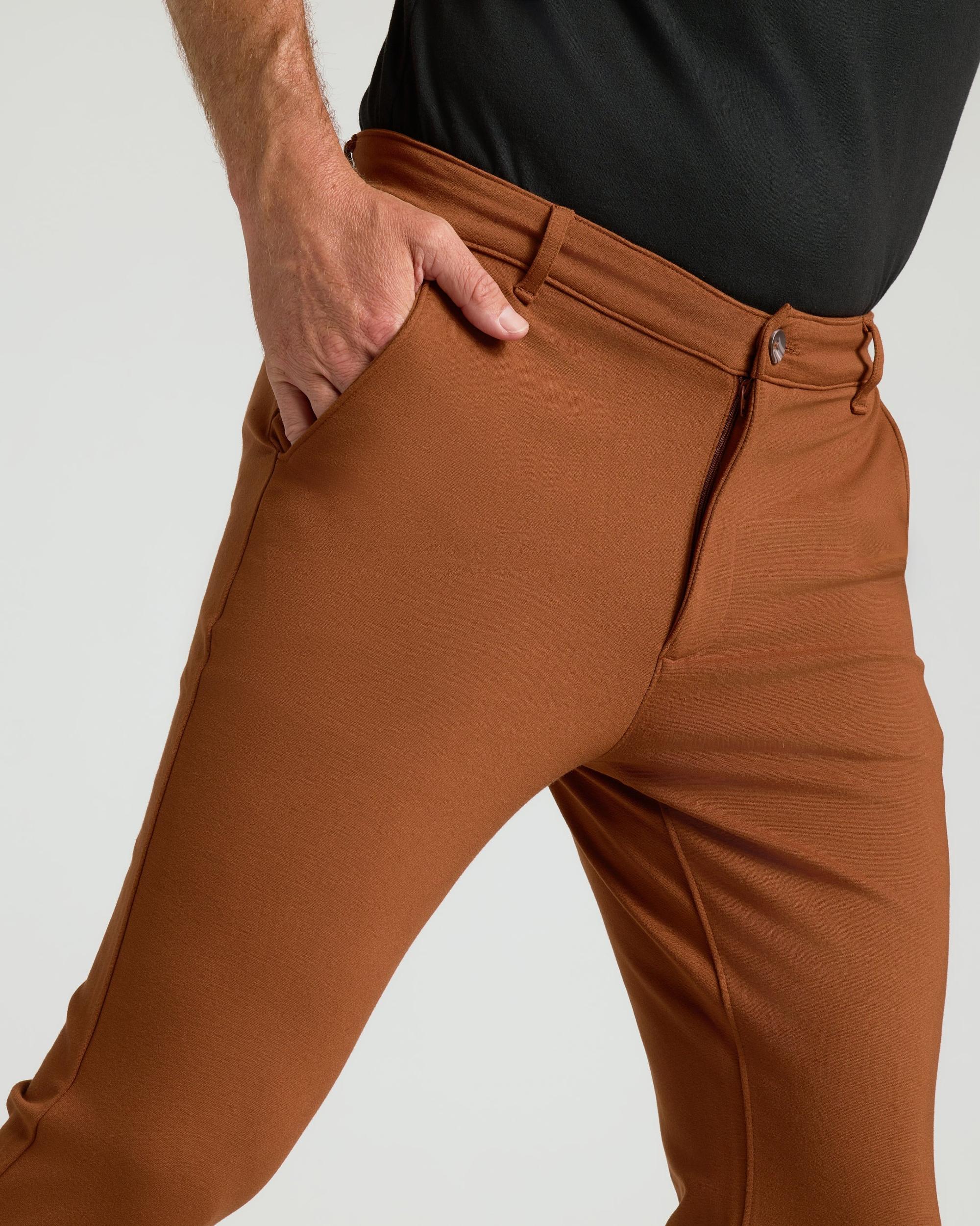 Suede Brown Slim Comfort Knit Chino Pant Product Image