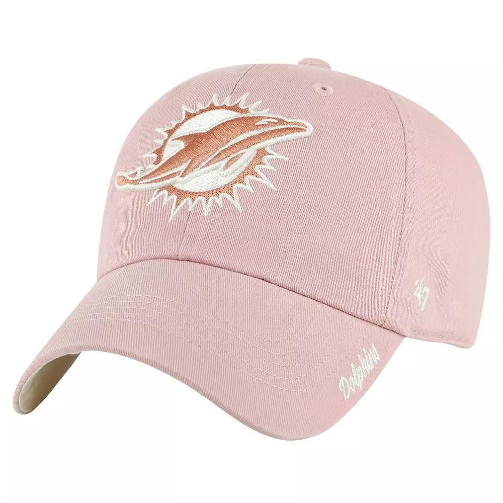 Women's '47 Pink Miami Dolphins Ballpark Cheer Dusty Rose Clean Up Adjustable Hat Product Image