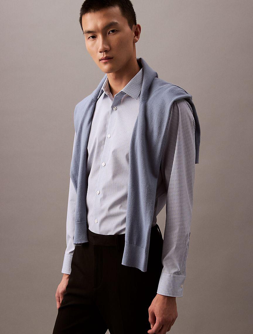 Steel Check Slim Fit Button-Down Shirt Product Image