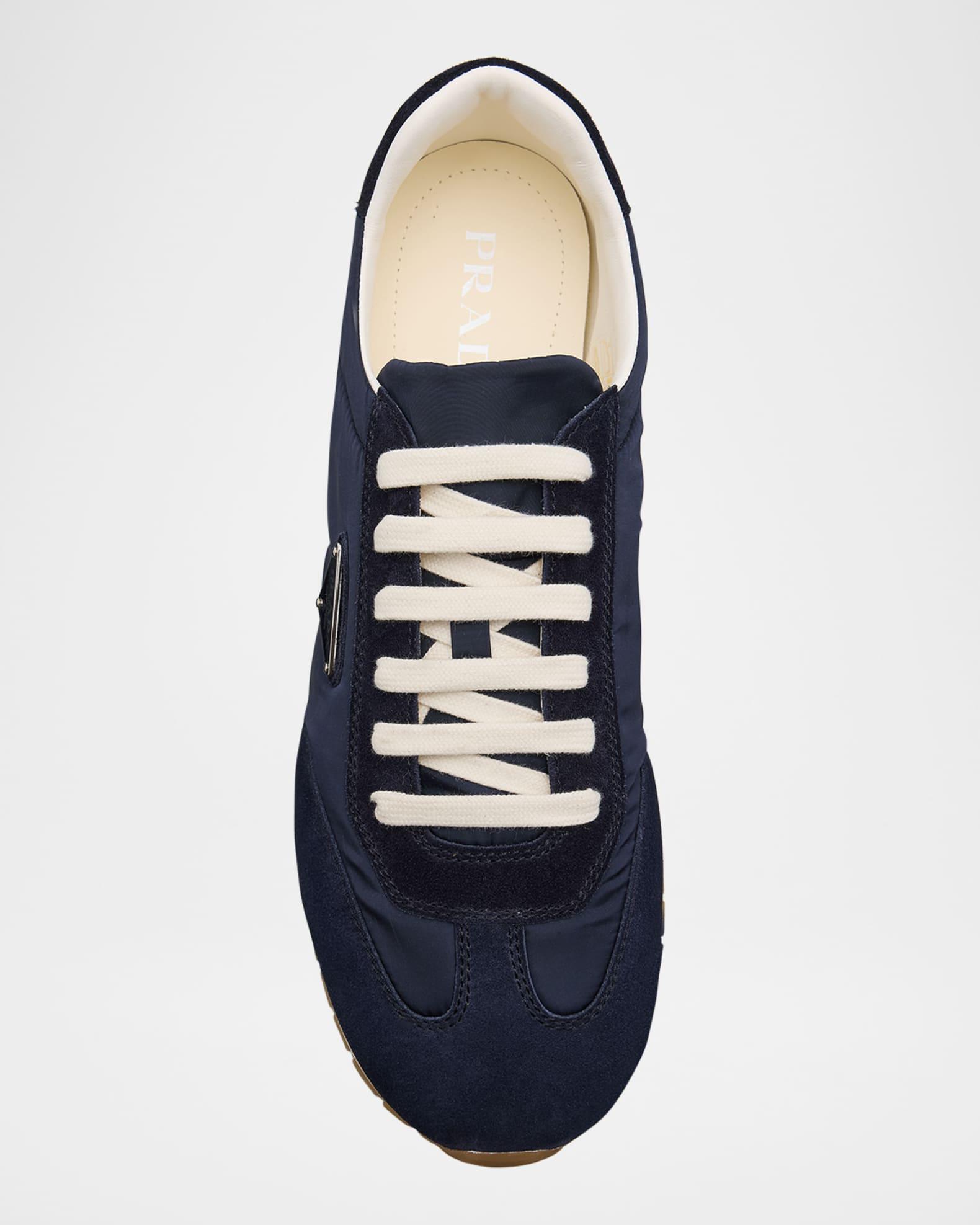 Men's Rank Nylon and Leather Low-Top Sneakers Product Image