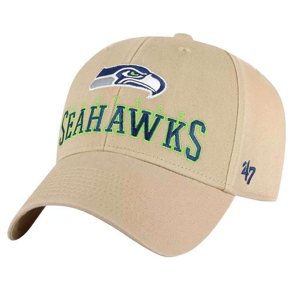 Men's '47 Khaki Seattle Seahawks Powell MVP Adjustable Hat, Beig K Product Image