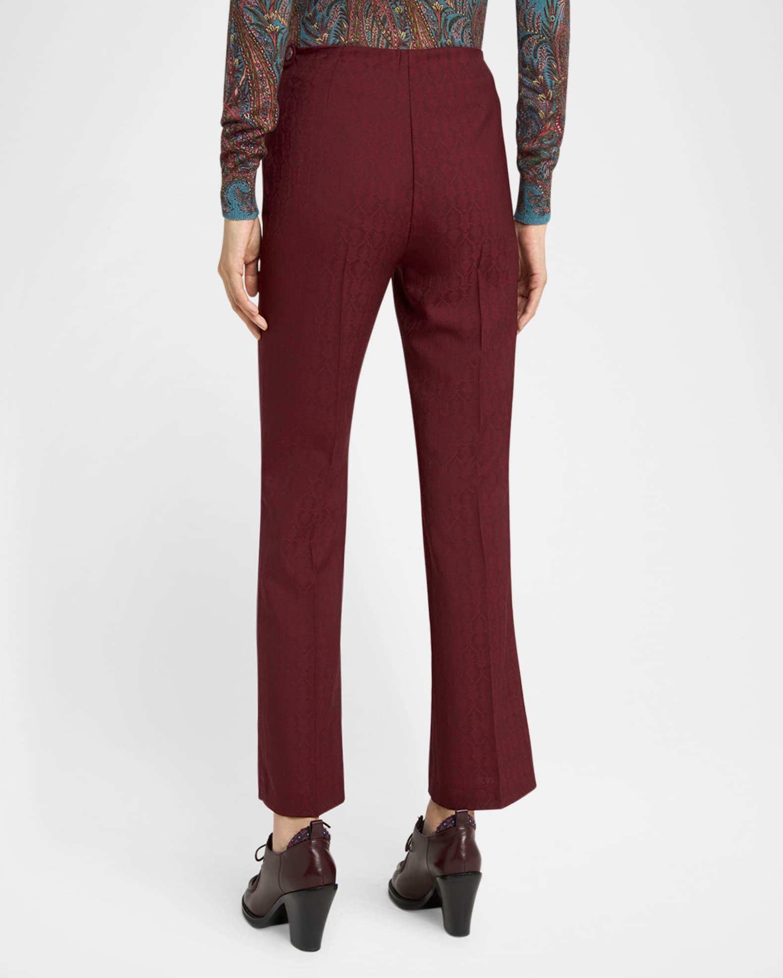 Jacquard Straight-Leg Ankle Trousers Product Image