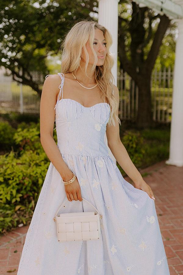 Seaside Blooms Embroidered Midi Dress Product Image