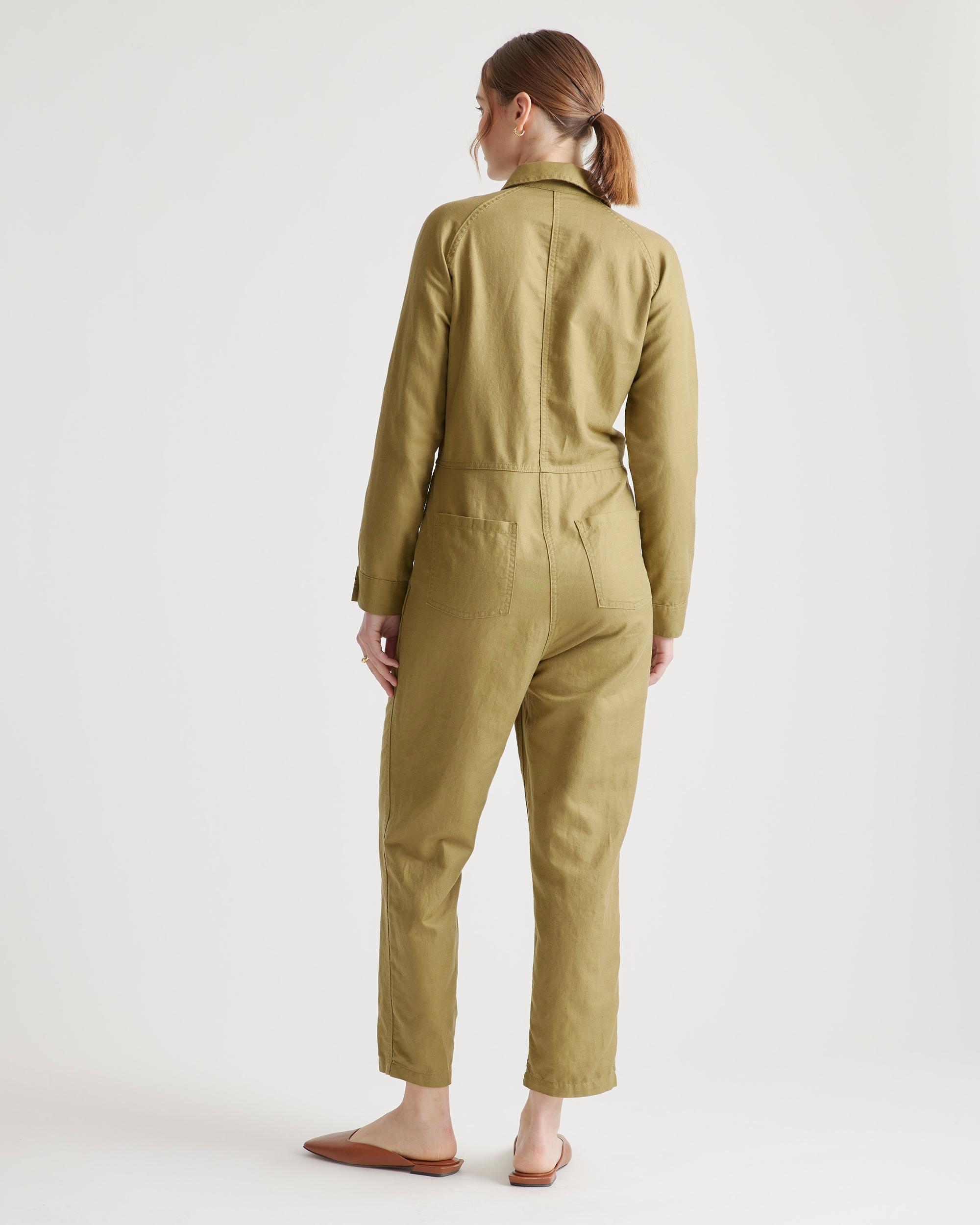 Quince | Women's Cotton Linen Twill Long Sleeve Coverall Jumpsuit Organic Cotton Product Image