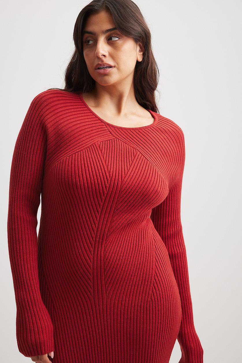 Knit Detail Midi Dress Product Image