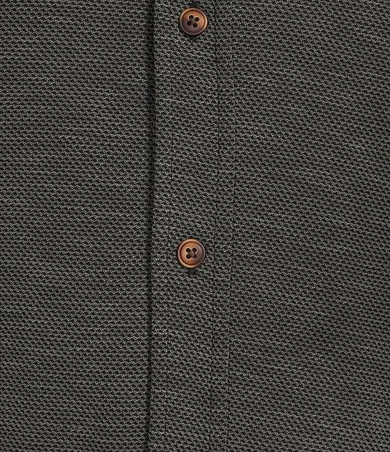 Roundtree & Yorke Long Sleeve Solid Polynosic Button-Front Knit Shirt Product Image