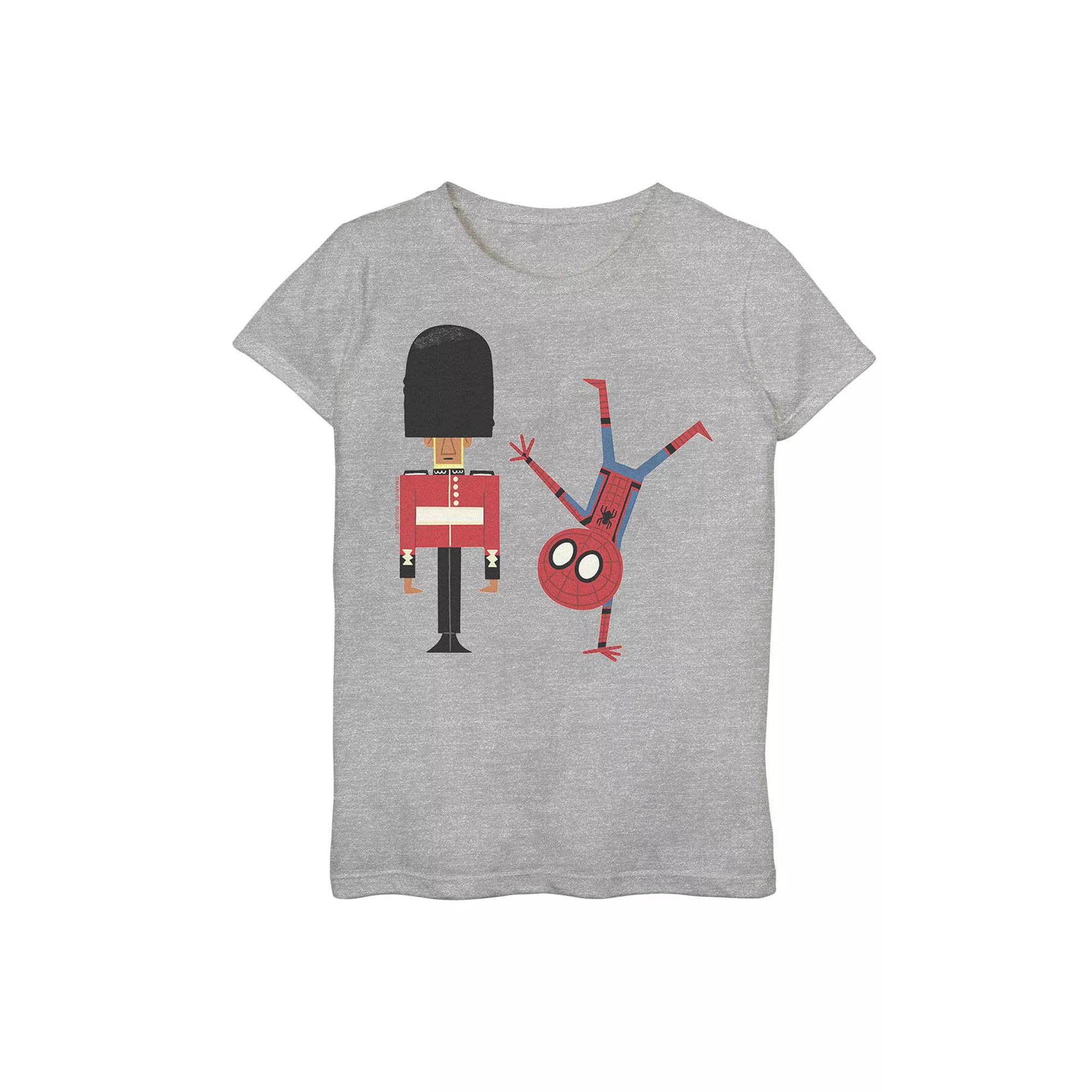 Girls 7-16 Marvel Spider-Man Far From Home Make Him Laugh Handstand Graphic Tee, Girl's,  Product Image
