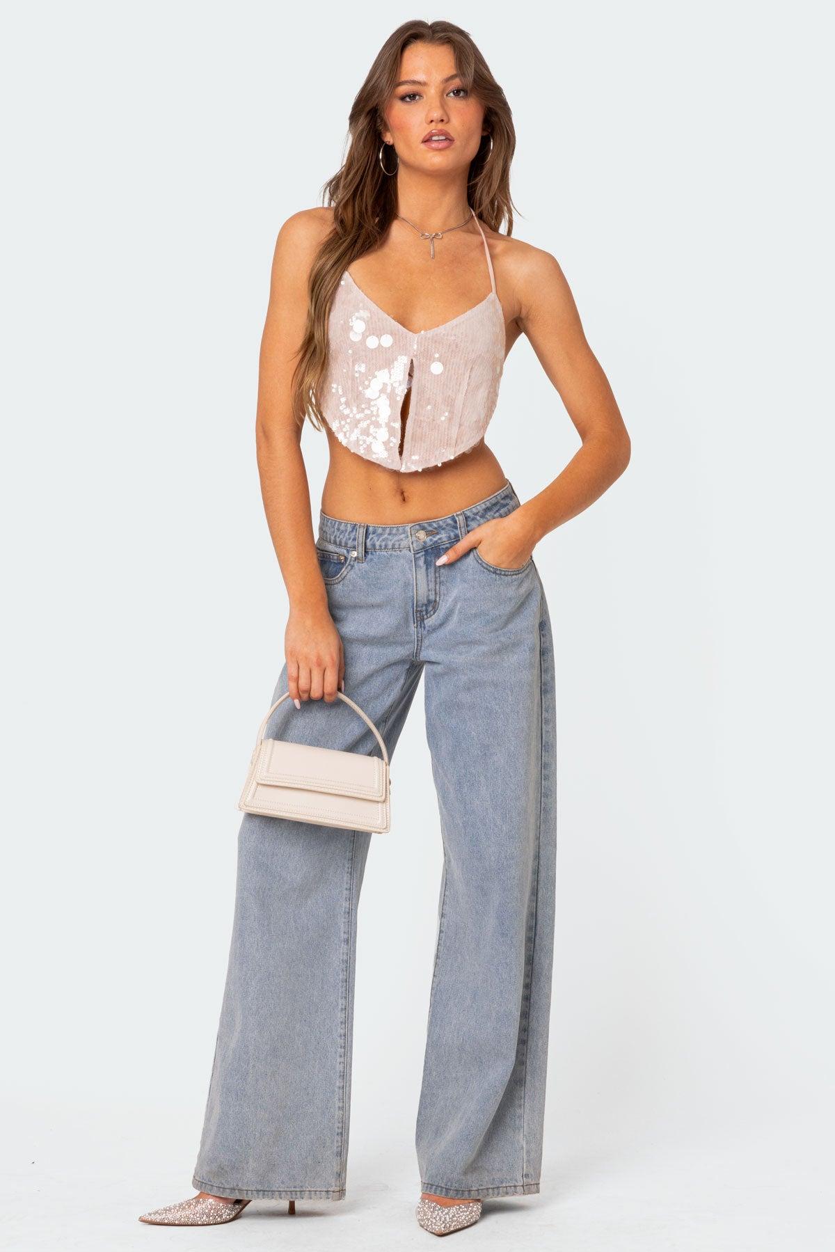 Confetti Sequin Open Back Top Product Image