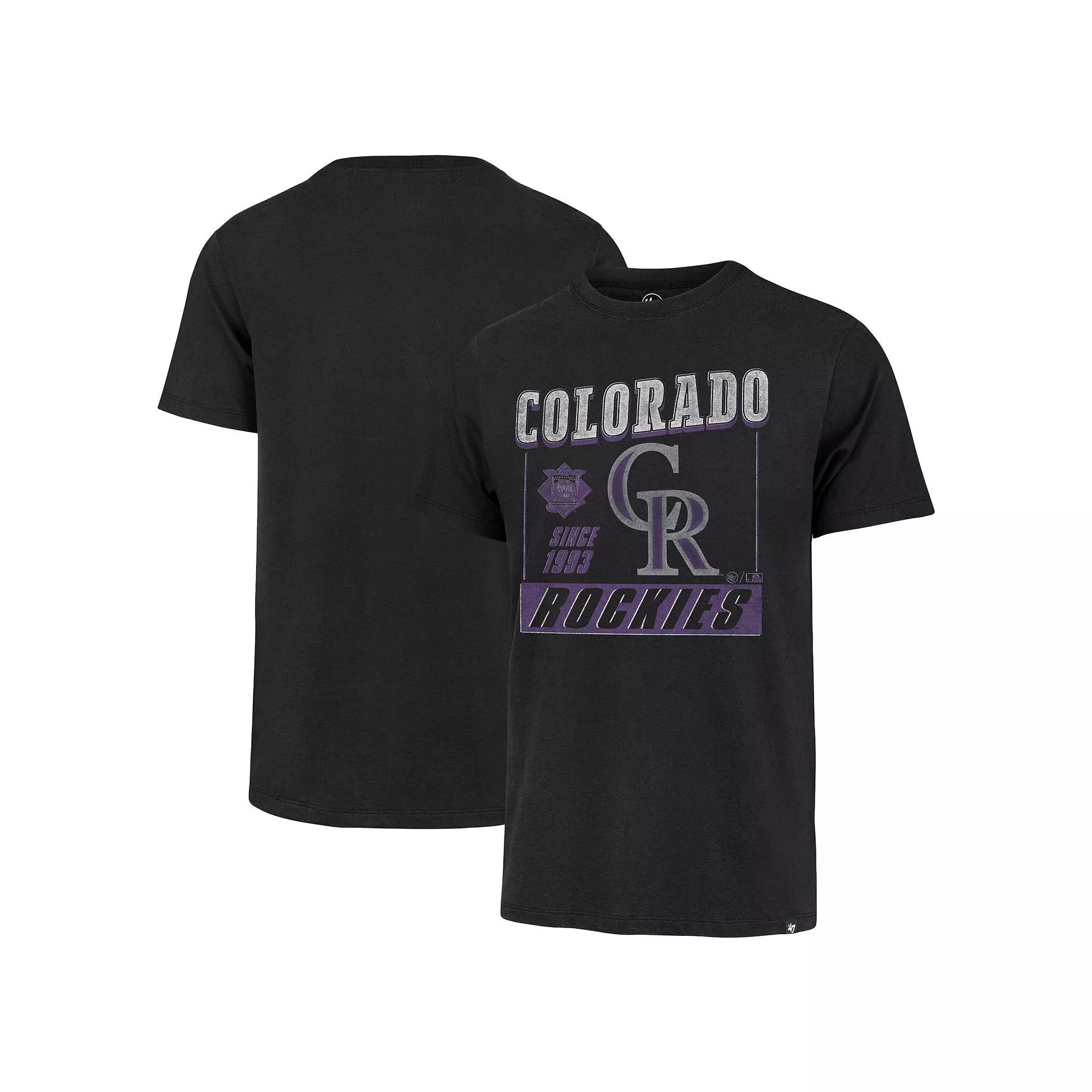 Men's '47 Black Colorado Rockies Outlast Franklin T-Shirt,  Product Image