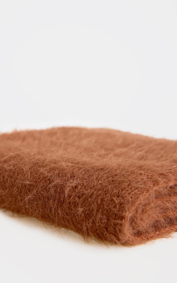 Chocolate Eyelash Knit Rib Scarf Product Image