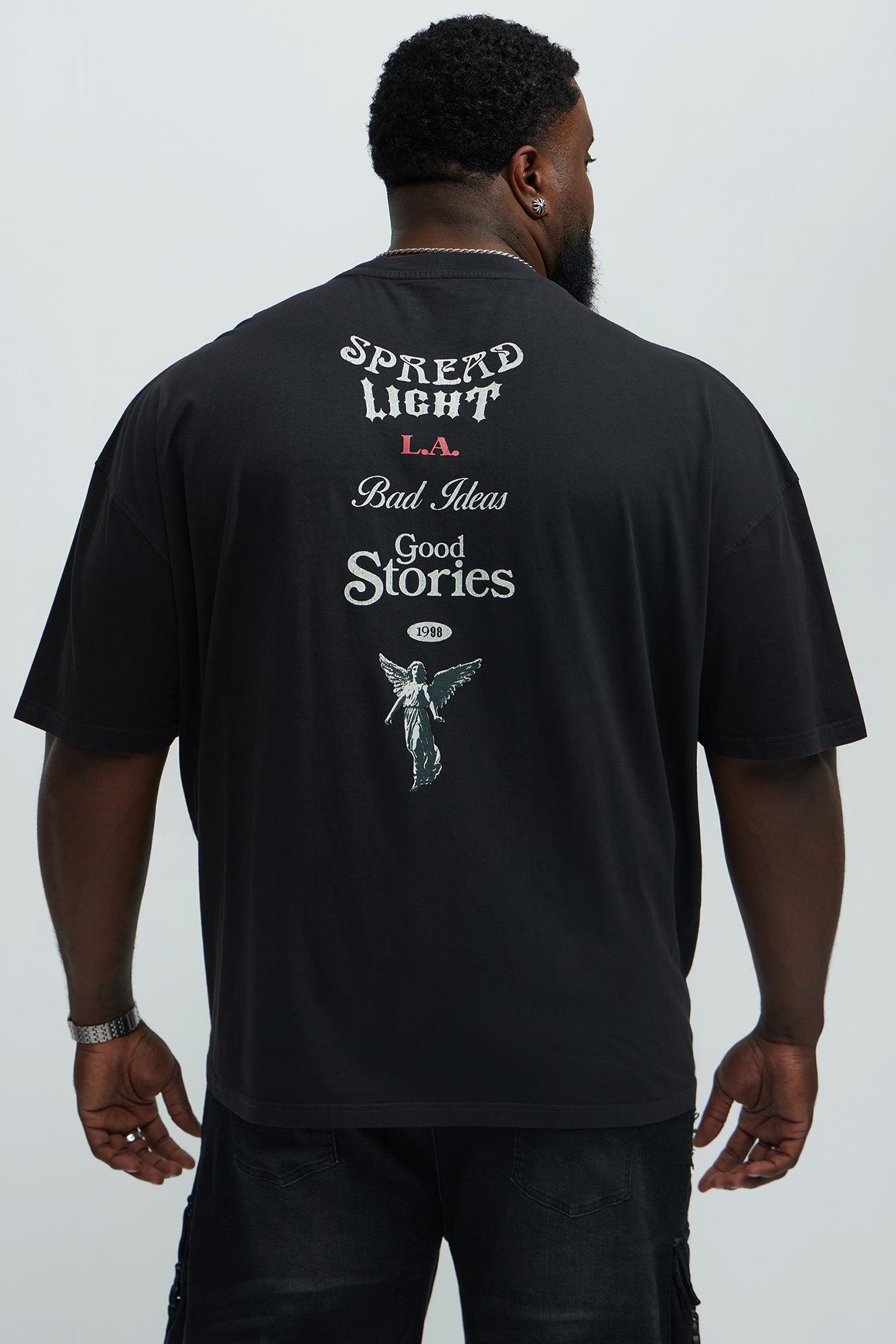 Spread Light Oversized Short Sleeve Tee - Black Wash Male Product Image