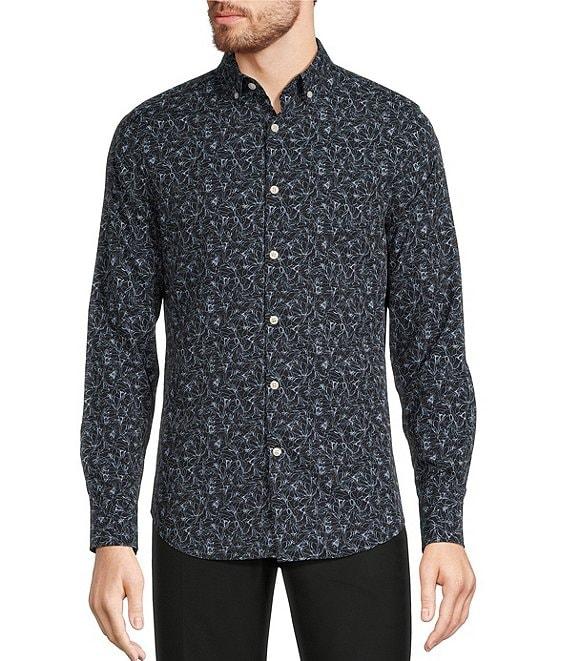 Murano Big & Tall Slim-Fit Performance Stretch Printed Long Sleeve Woven Shirt Product Image