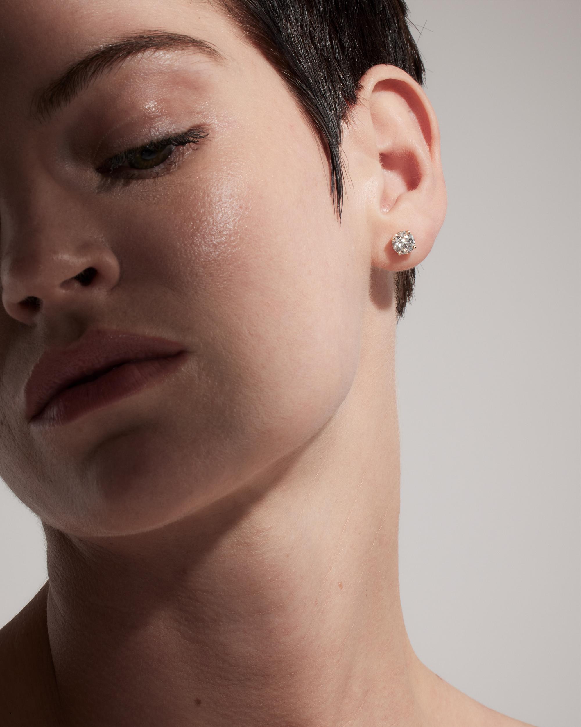 Quince | Women's 14K Gold Lab Grown Diamond Four-Prong Solitaire Studs Product Image