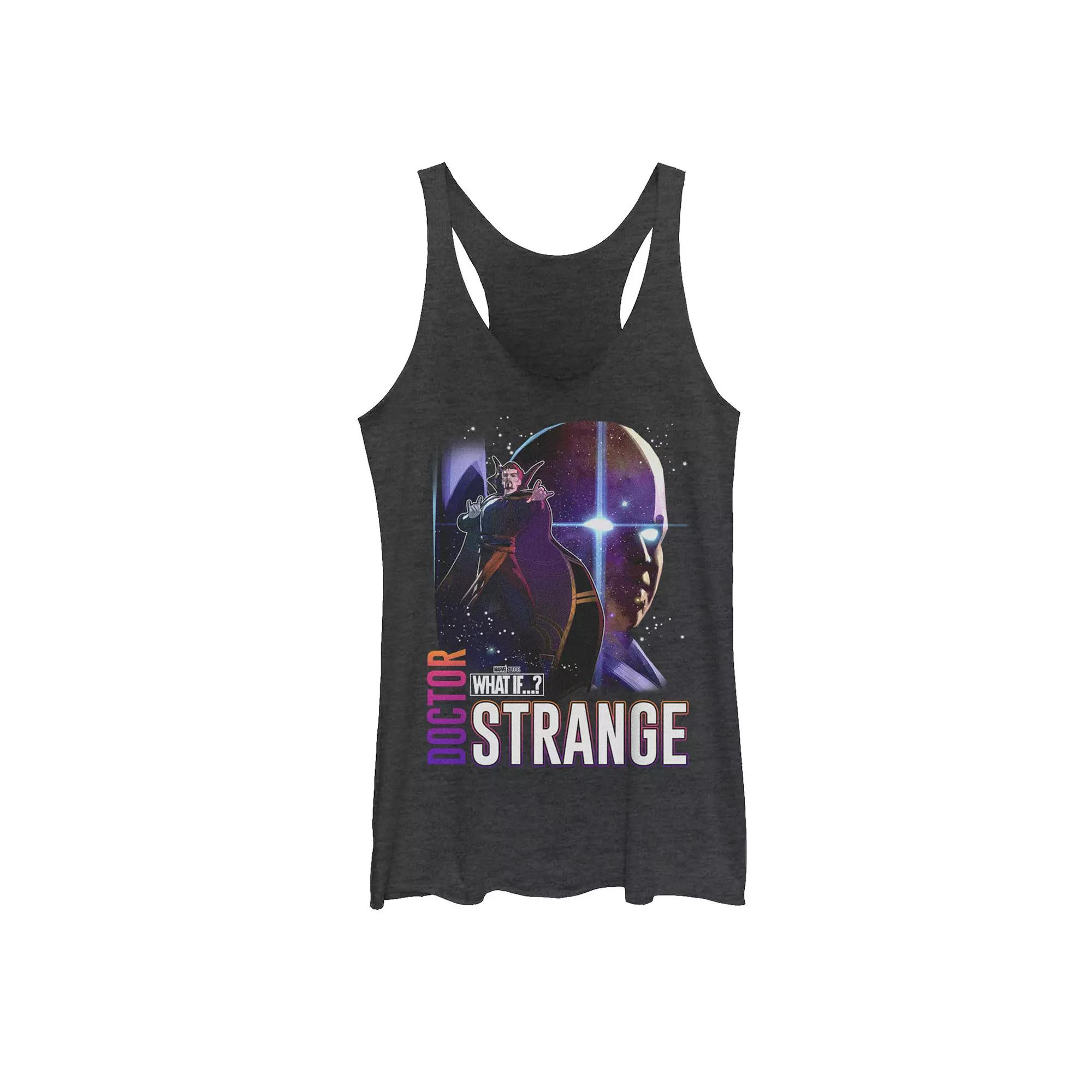 Juniors' Marvel What If Doctor Strange and Watcher Poster Graphic Tank Top, Girl's, Size: Medium, Black Grey Product Image