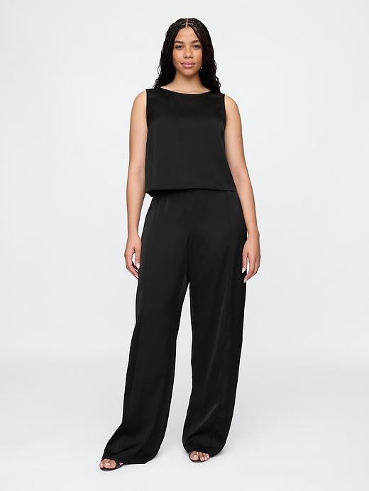 Mid Rise Recycled Satin Seamed Pants Product Image