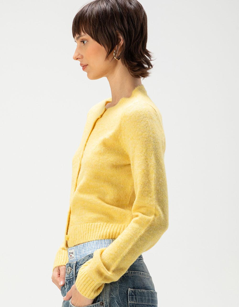 BDG Urban Outfitters Cozy Crewneck Womens Cardigan - YELLOW Product Image