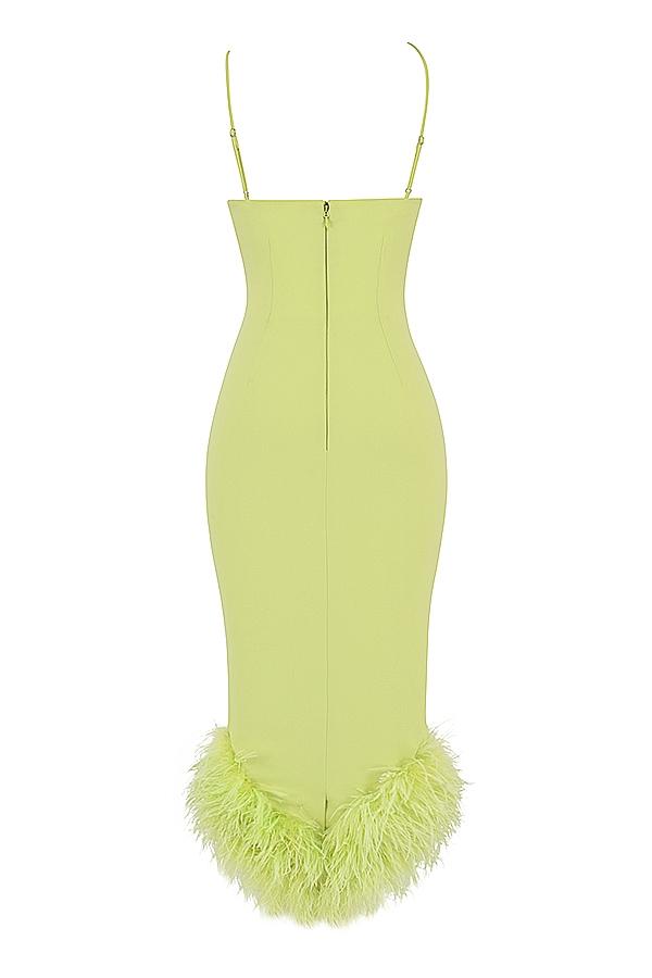 Alessia  lime midi dress Product Image