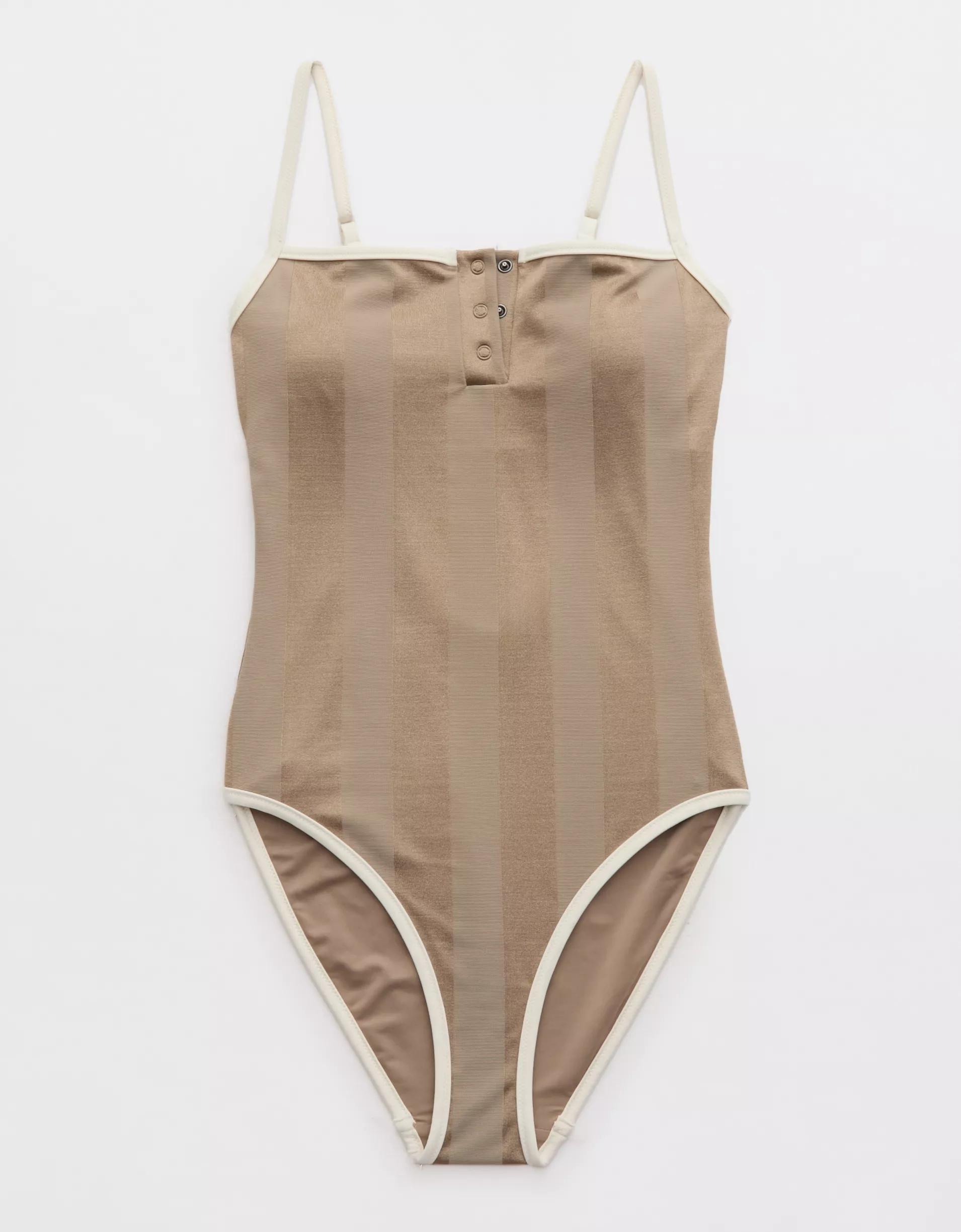 Aerie Shine Henley One Piece Swimsuit Product Image
