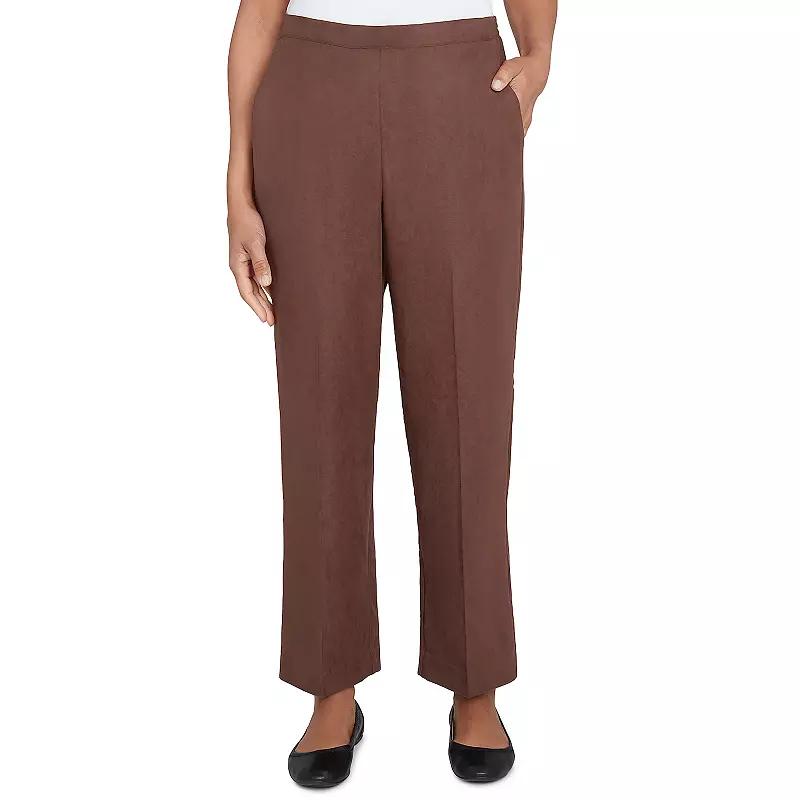 Womens Alfred Dunner Classic Slant Pocket Short Length Pant Brown Product Image