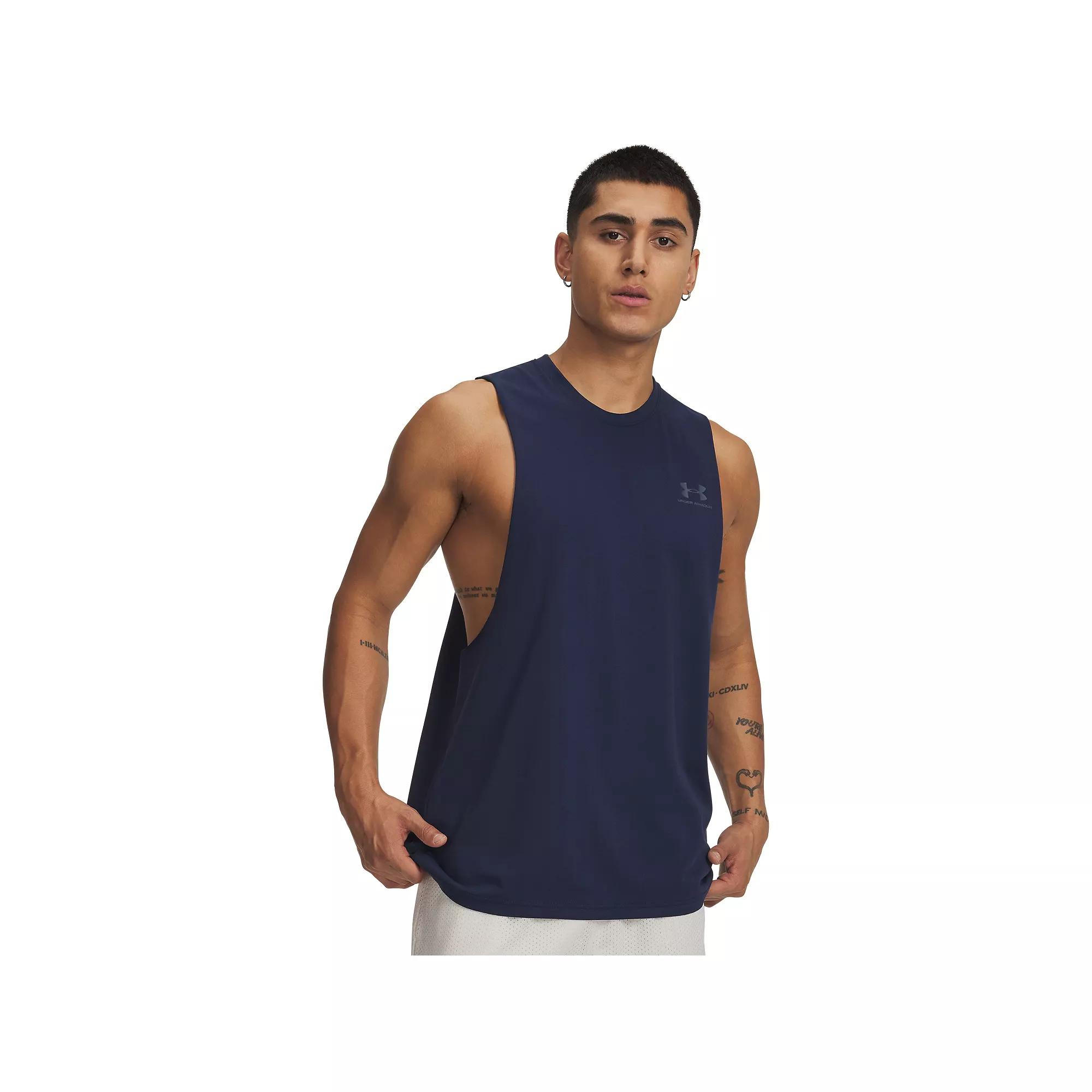 Men's Under Armour Left Chest Cut-Off Tank Top,  Product Image