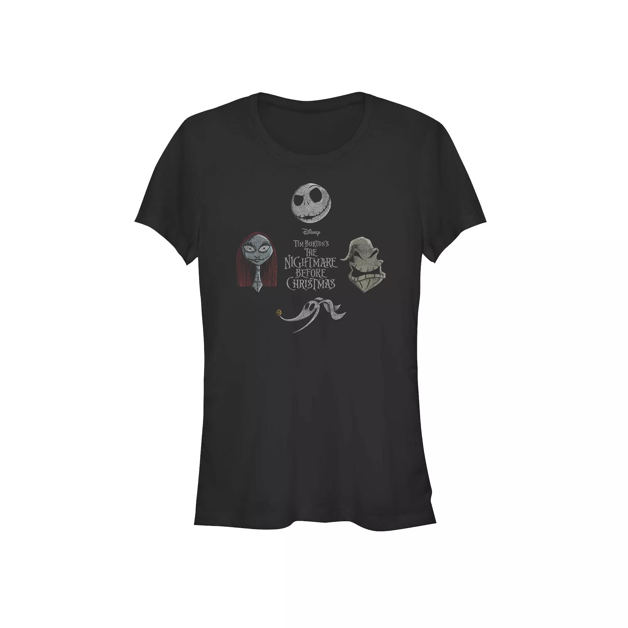 Disney's The Nightmare Before Christmas Characters Heads Juniors' Fitted Graphic Tee, Girl's,  Product Image