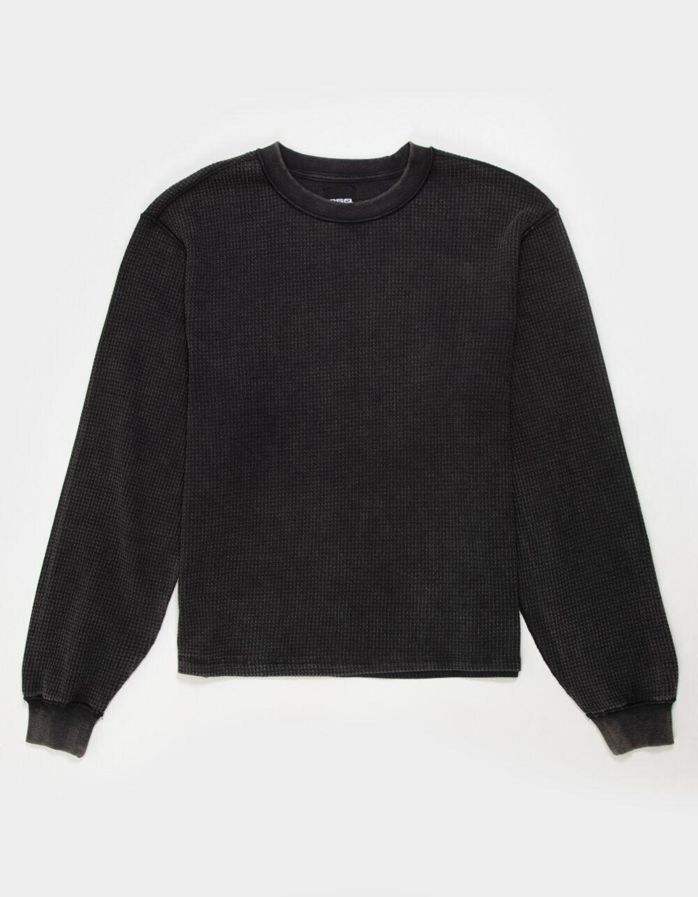 RSQ Mens Washed Boxy Thermal - BLACK Product Image