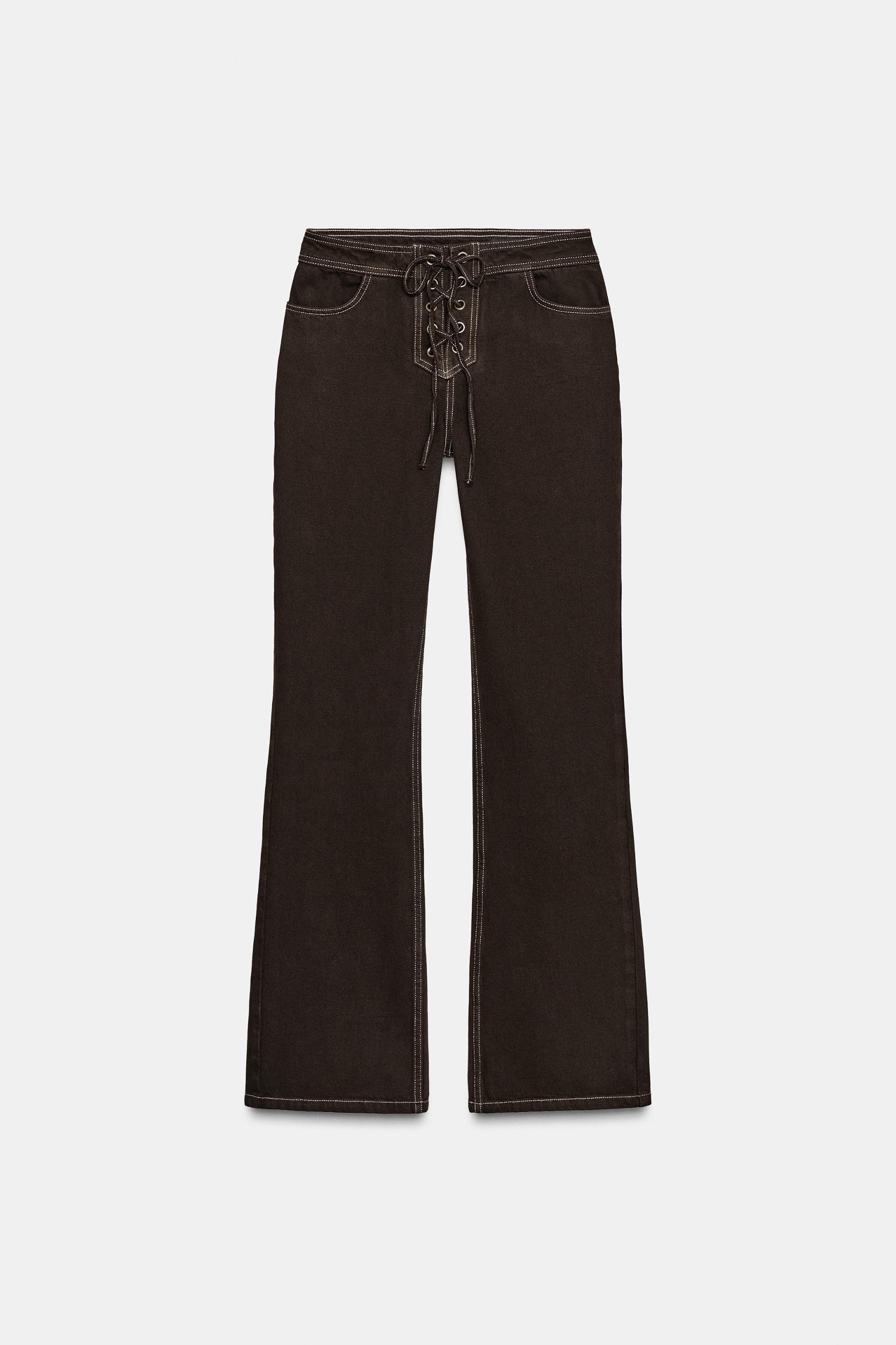 Z1975 HIGH-WAISTED STRAIGHT JEANS WITH LACES Product Image