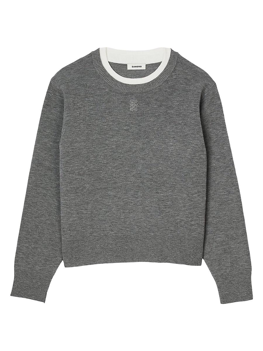 Womens Contrast Collar Sweater Product Image