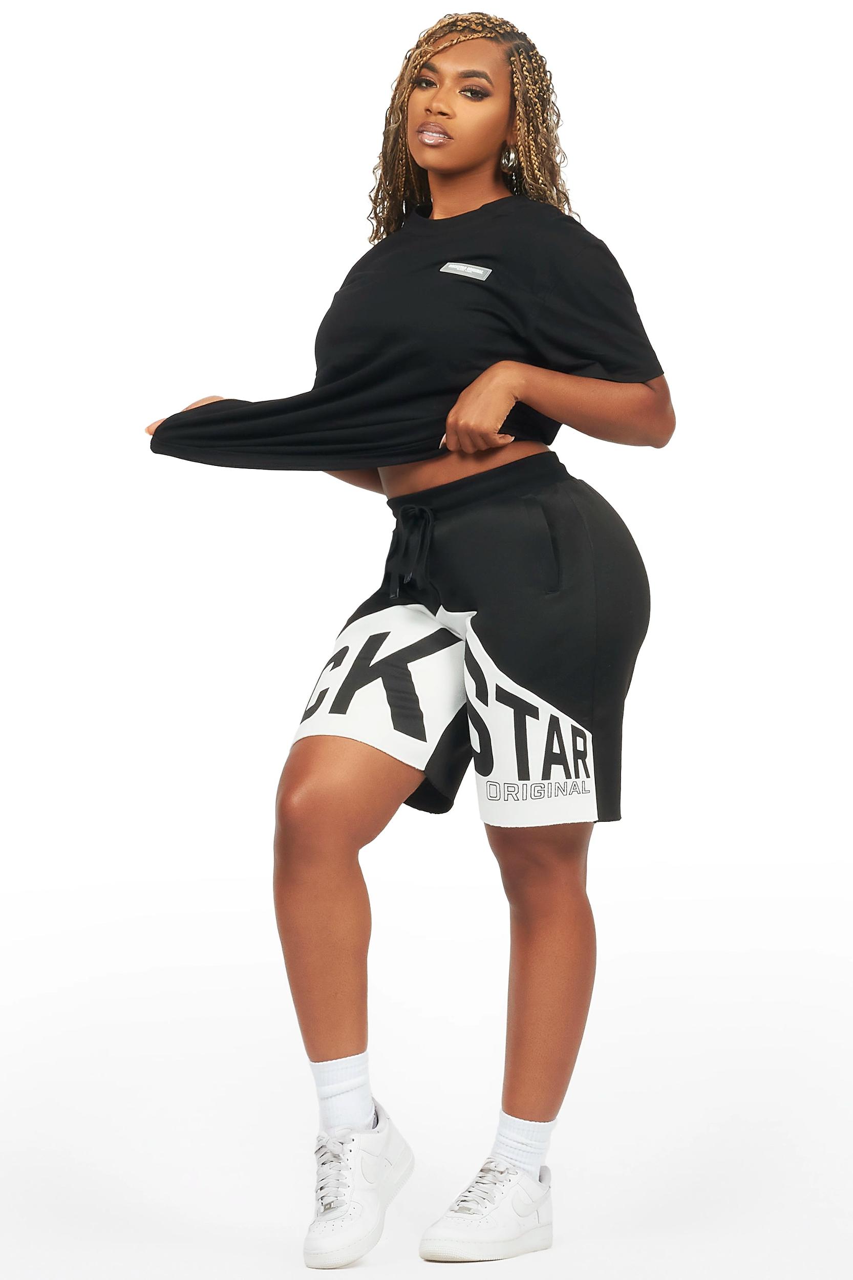 Diona Black T-Shirt Short Set Female Product Image