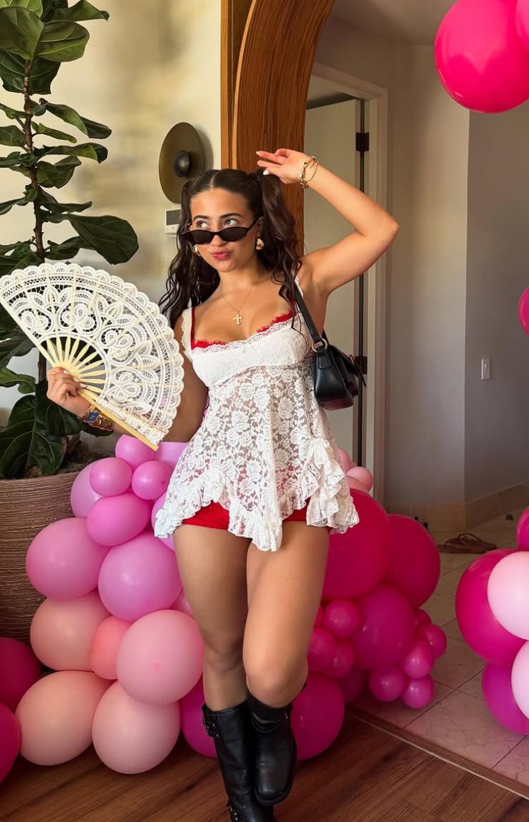 All Mine White Lace Mini Dress Girls Product Image