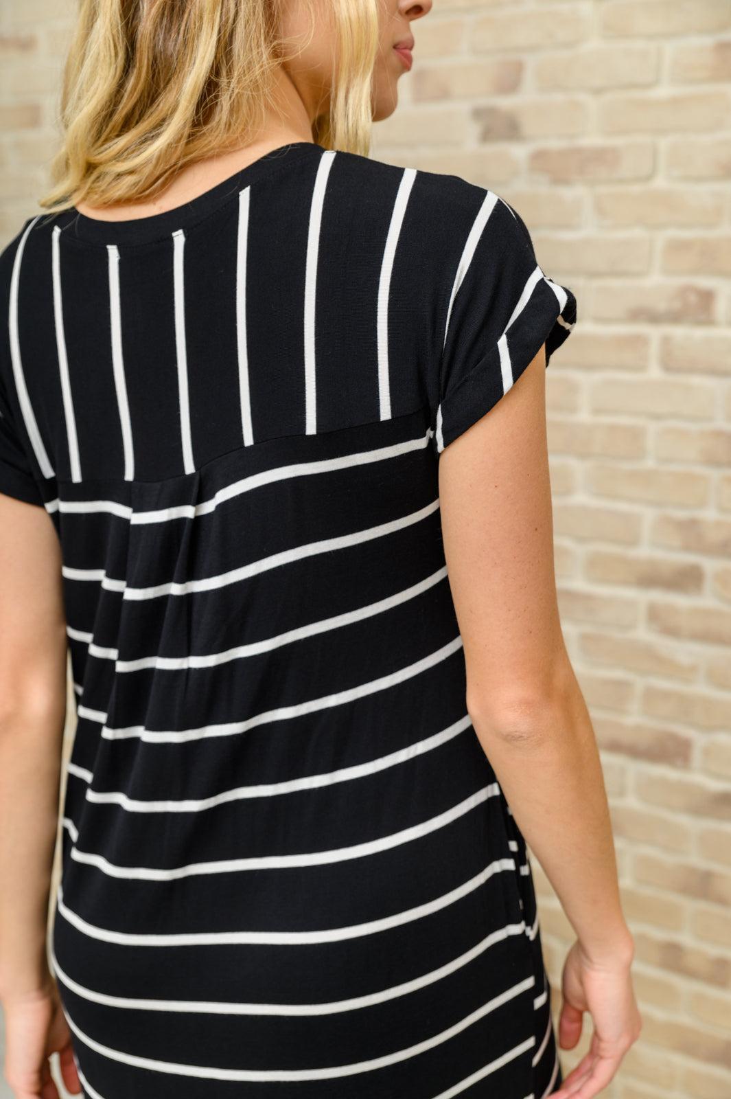 Striped Maxi Dress In Black (Online Exclusive) Product Image